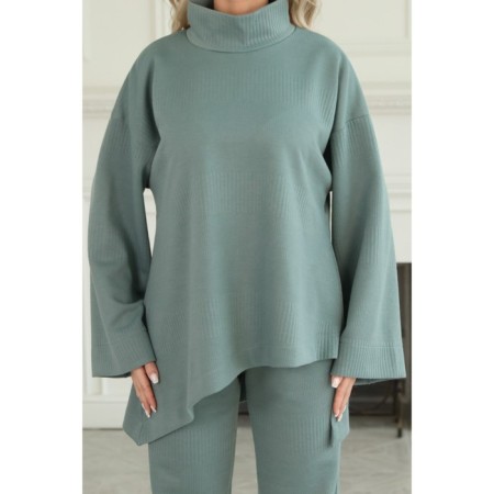 Female suit, size 54, green color-4