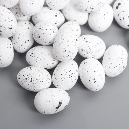 Easter “quail egg” set of 50 pcs white 1.8x2.5 cm, 8x8x8 cm