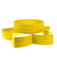 Plastic flowerbed, 15 × 540 cm, 18 sections, yellow, 