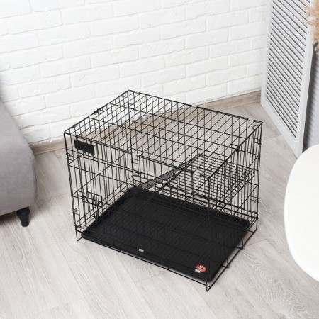 A cage for dogs and cats, a bunk 61 x 42 x 50 cm, black-2