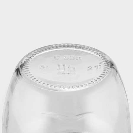 A set of glass cans with a black polymer lid, TO-82 mm, 550 ml, 6 pcs.-4