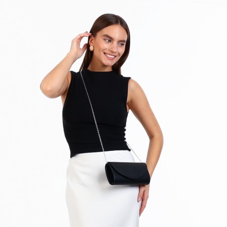 Magneta bag bag, long chain, black color-1