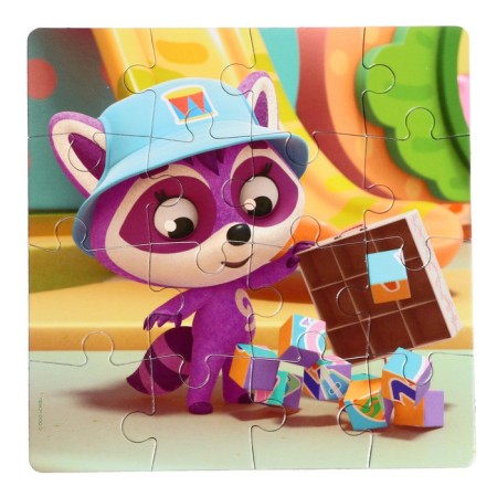 Puzzle "Raccoon. Cubes ", 16 elements-3