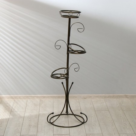 Flowers stand, floor, collapsible, 3 pots, d = 18 cm, bronze