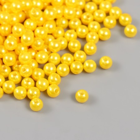 A set of beads "Pearls" d 6 mm, 250 gr, yellow-1