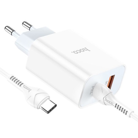 Network charger Hoco C97A, USB, Type-C, 20 W, Type-C-Type-C, 1 m, white-2