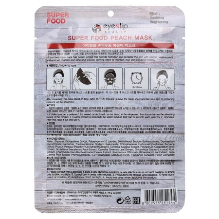 Facial face mask Eyenlip Super Food Peach, 23 ml-1