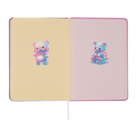 Notebook Gift Book 96l, line, color cut, PVC cover 3D Bear (17.7x12.4cm)-8