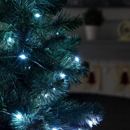 Smart garland "thread" 5 m Rosa, IP20, silver thread, 50 LED, control from the application, glow RGB, USB-7