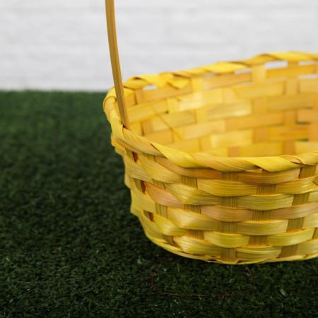 A set of baskets of woven, yellow, bamboo, 3 pcs.-2