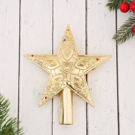 Tips "Star" patterns with confetti, 12x14 cm, gold