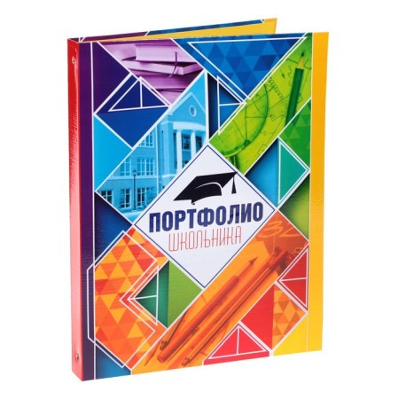 School folder on the rings "Portfolio of the Schoolchman", 13 sheets-undergraduate, 24.5 x 32 cm.-6