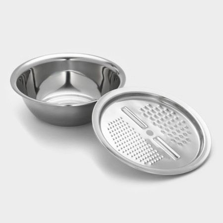 A set of stainless steel dishes are “assistant”, d = 28 cm (bowl), h = 9.4 cm (heater)-2