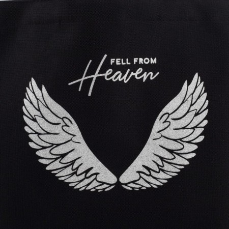 Shoper "Wings", sparkles, without lightning, without lining, black color-2