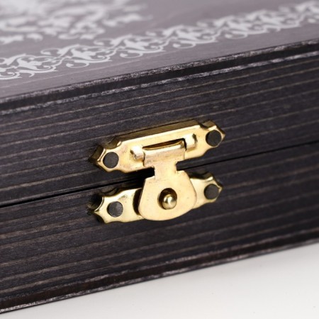 Black silver backgammon, wooden board 29 x 29 cm-4