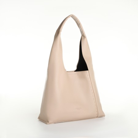 Bag Women's bag 2 in 1, on the button, cosmetic bag, beige color-2