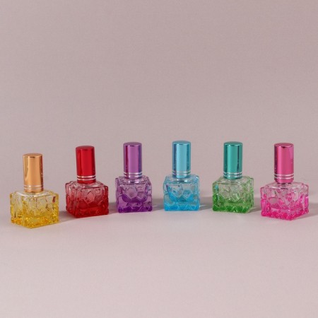 Relief -glass glass bottle, with a sprayer, 8 ml, color mix-7