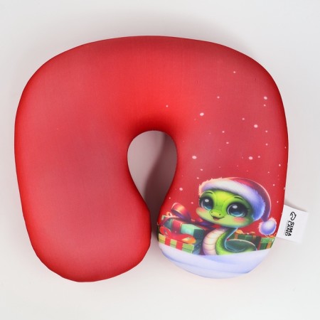 New Year. Pillow for travel Antistress "Snake with Gifts",-2