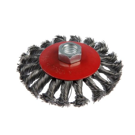 Metal brush for ushm scrap, twisted wire, "plate", M14, 100 mm