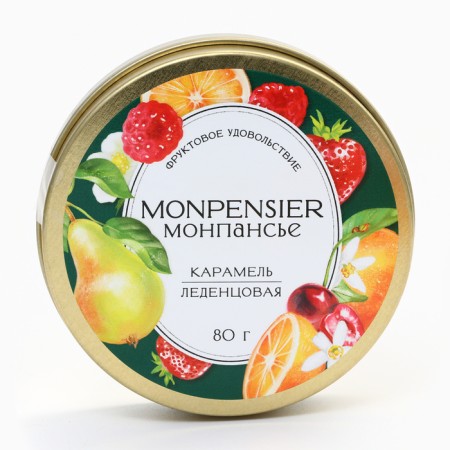 Monpensier Ledes "Fruit pleasure" in a metal bank, 80 g.-1