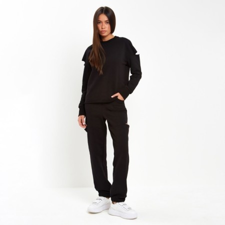 Pants (Joggers) Women's with cuts of Mist p. 42 (height 165), black-5