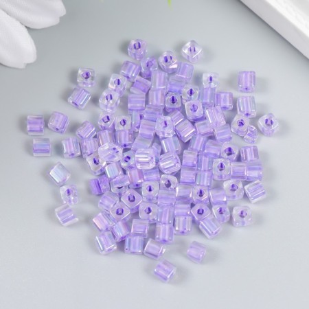 Glass beads 6/0 "Cube. Translucent. Light-lilac" 10 g-1