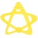 Silicon “Star” torn up, yellow color, TEP, button