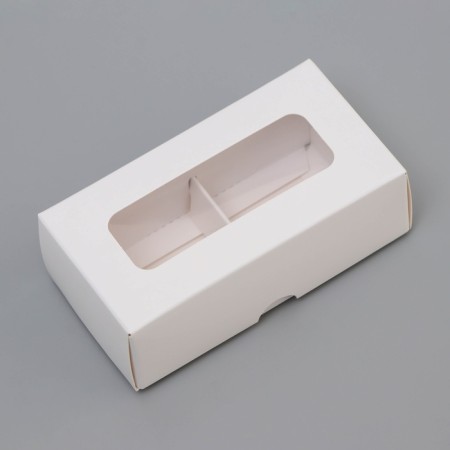 Folding box for 2 sweets, white, 5 x 10.5 x 3.5 cm-1
