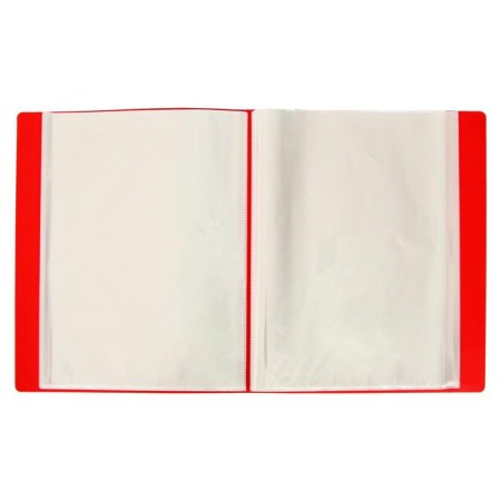 Folder with 100 A4 inserts, 700 microns, calligrata, pocket on the spine, red-1