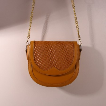 Handle for a bag, bamboo, with chains and carbines, 60 cm, gold color-3