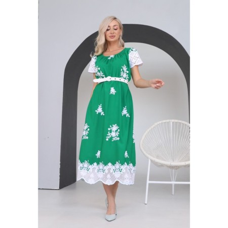 Women's dress, size 46, green color-1