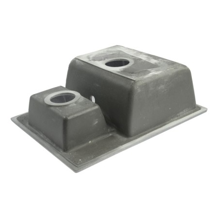Curler for a kitchen made of stone Zein 190/Q8, 612x505 mm, rectangular, overflow, dark gray color-2