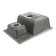 Curler for a kitchen made of stone Zein 190/Q8, 612x505 mm, rectangular, overflow, dark gray color