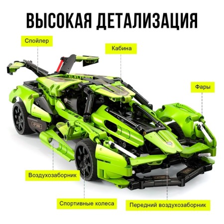 Конструктор «Спорткар», радиоуправление, 432 детали-2