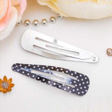 Invisible hair "Astoria" (set 10 pcs) 5 cm, black and white peas