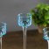 Glass Sight Set 3 pcs "Transparency of thoughts" height 26cm, 23 cm, 20 cm blue
