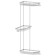 A corner-cutting shelf with hooks, three-tier, size 20 x 20 x 20 cm, chrome