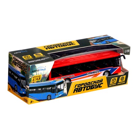 Metal bus "Intercity", inertial, scale 1:43, red color-3