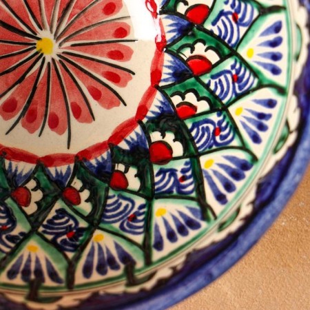 Rishtan ceramics "flowers" 15 cm, small, blue-2