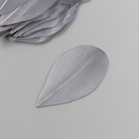 Decorative goose feature "gray" in the shape of a sheet set 40 pcs h = 5-7 cm-1