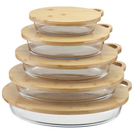 Baking Smart Solutions baking, glass, bamboo cover cover, 3.2 l-5
