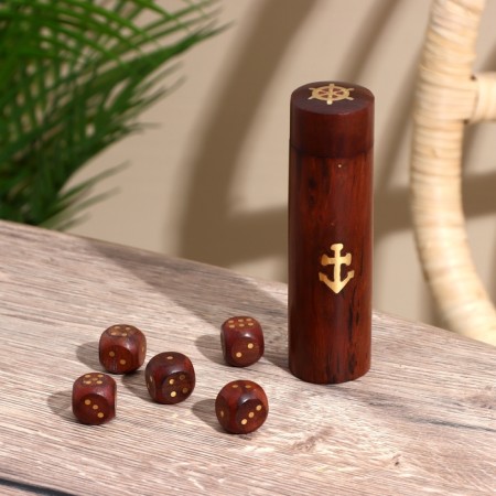 Cubes playing "Sea" wood, brass