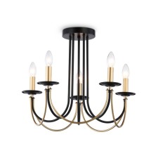 Suspended chandelier Ambrella TR9621/5 BK/CGD, E14, 5x40W D570x410 mm, black/gold