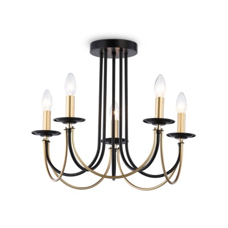 Suspended chandelier Ambrella TR9621/5 BK/CGD, E14, 5x40W D570x410 mm, black/gold
