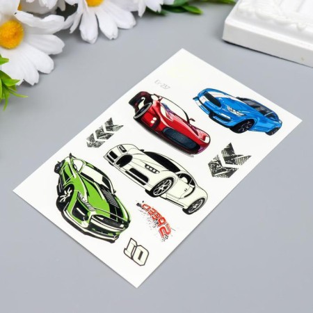 Tattoo on the body phosphorus "Racing and pictures" mix 12x7.5 cm-3