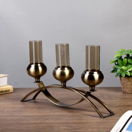 Climber Metal 3 Candles "Elegance" under the brass 15x42.5x8 cm-2