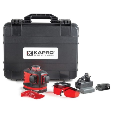 Laser Laser Kapro 883h, 3 rays, 1/4 "and 5/8", ± 0.2 mm/m, 360 °, case, 30/60 m-3