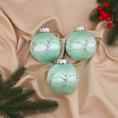 Set of balls plastic D-8 cm, 3 pcs "highwood" tenderness, green