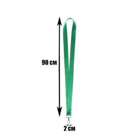 Badge tape width-20 mm, length-90 cm with metal carbine, green-1