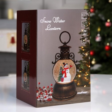 LED figure “Lantern with Santa Claus” 11 × 19 × 11 cm, plastic, AAX3 batteries (not in the kit), USB, glow warm white-6